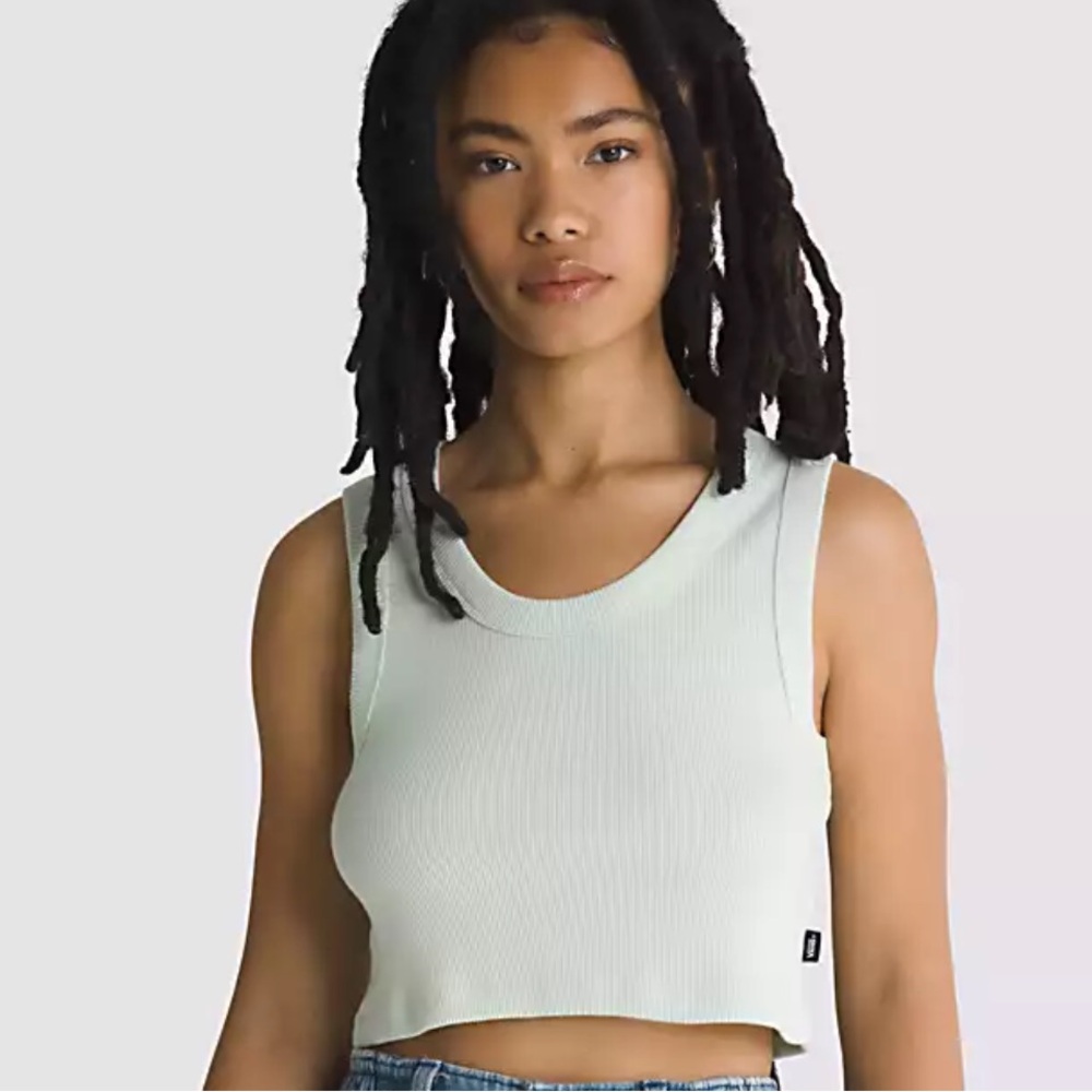 Vans Light Mint Ribbed Crop Tank Top